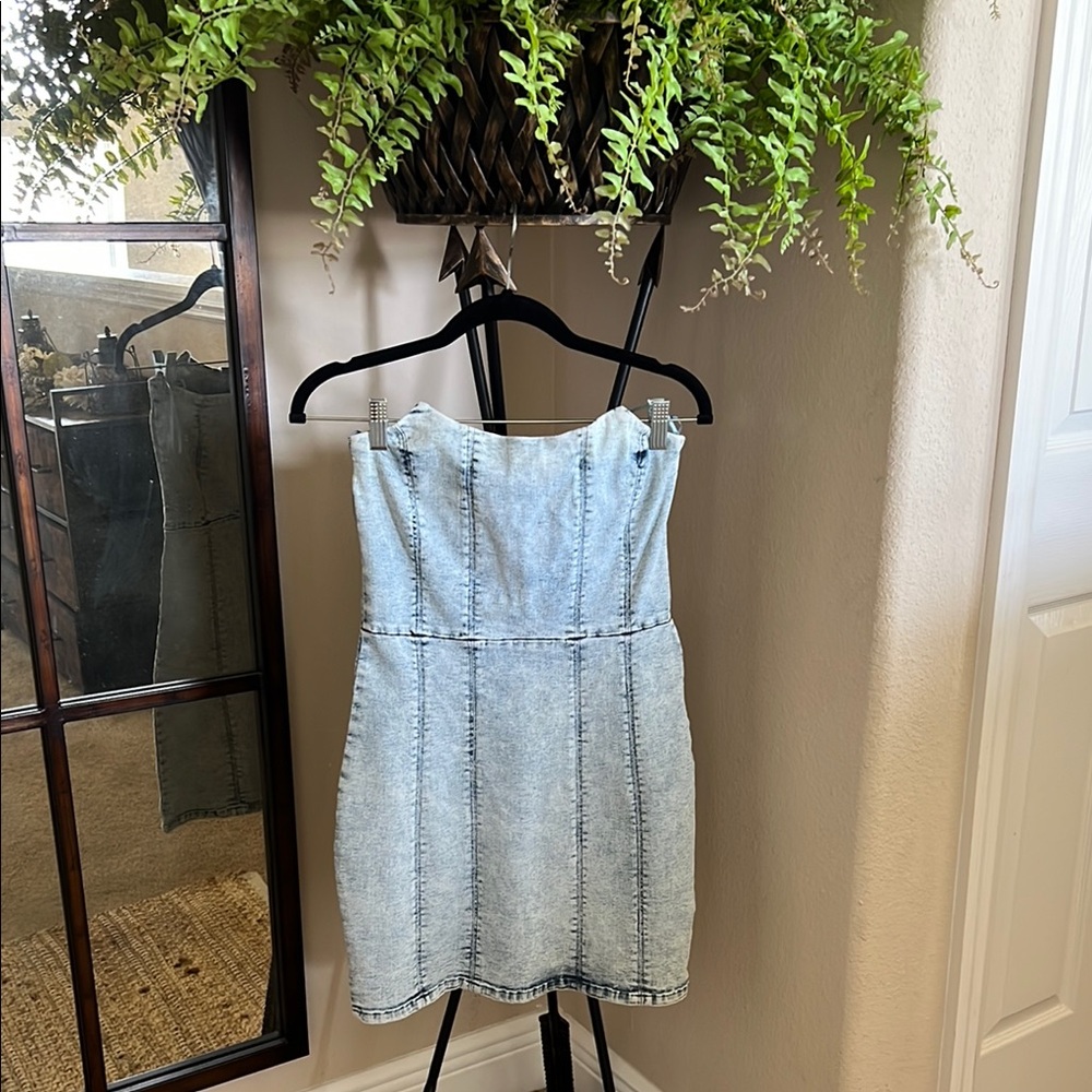 *NEW* Denim Strapless Dress